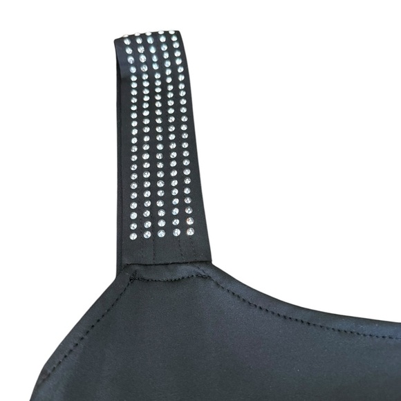 Chic Me Rhinestone Studded Black Knit Camisole - Picture 2 of 4